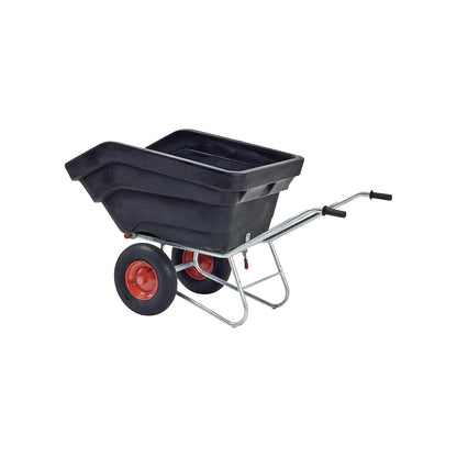 Compact wheelbarrow with galvanized frame, pneumatic tyre, 300 L, LxW 1750 x 770 mm.