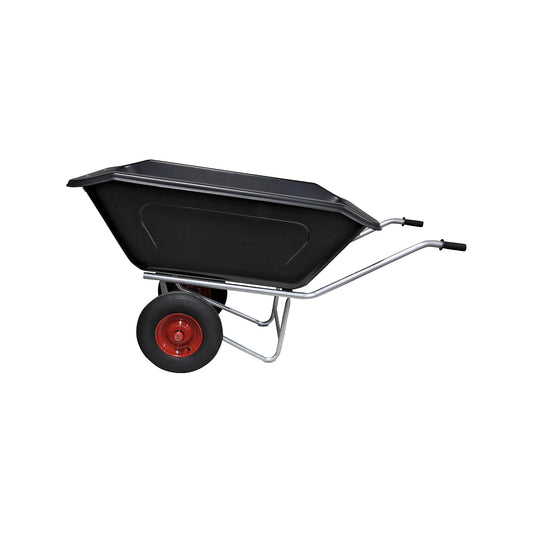 Compact wheelbarrow with galvanized frame, pneumatic tyre, 350 L, LxW 1800 x 860 mm.