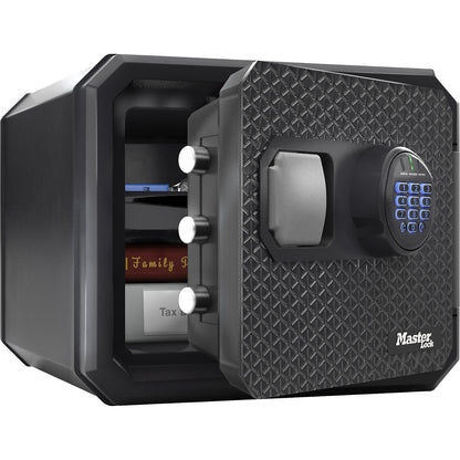 Security safe with electronic combination, fireproof and waterproof, black, HxWxD 348 x 417 x 478 mm.