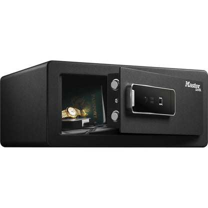 Security safe with biometric lock, steel, black, HxWxD 195 x 430 x 370 mm.
