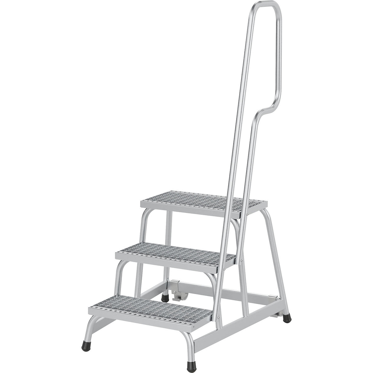 STABILO mobile machine steps, with grating steps, one-sided, 3 steps.