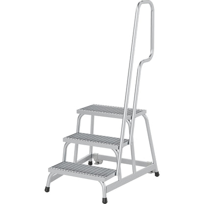 STABILO mobile machine steps, with grating steps, one-sided, 3 steps.