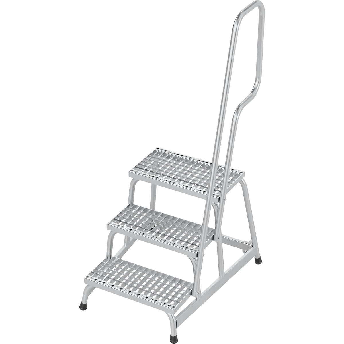 STABILO mobile machine steps, with grating steps, one-sided, 3 steps.
