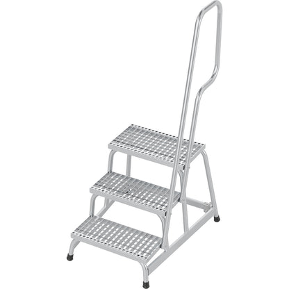 STABILO mobile machine steps, with grating steps, one-sided, 3 steps.