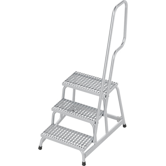STABILO mobile machine steps, with grating steps, one-sided, 3 steps.
