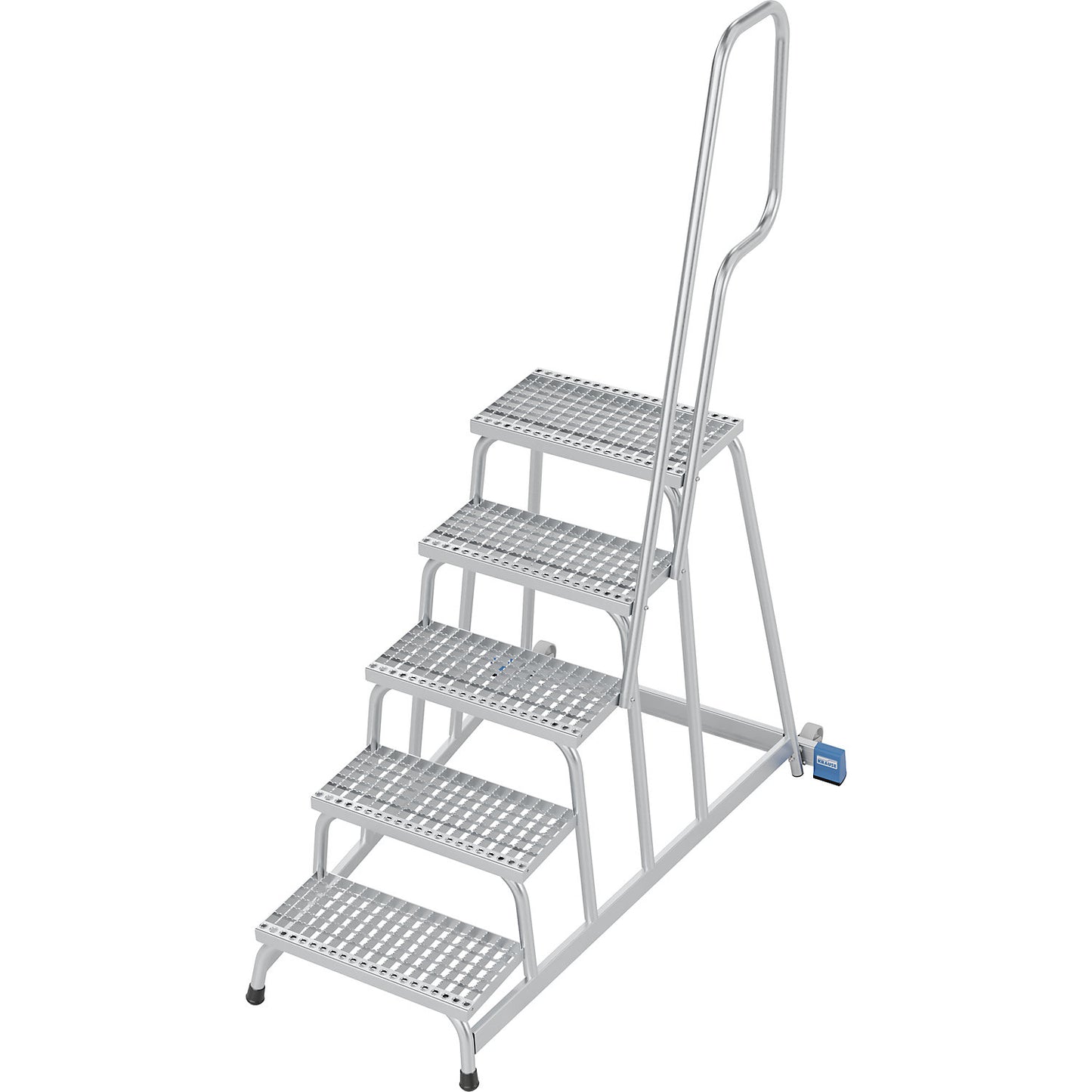 STABILO mobile machine steps, with grating steps, one-sided, 5 steps.