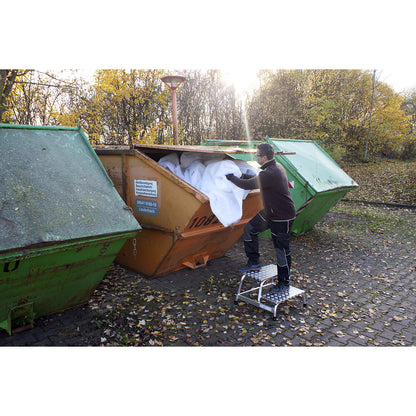 STABILO machine steps, aluminium tread plate steps, one-sided, 2 steps.
