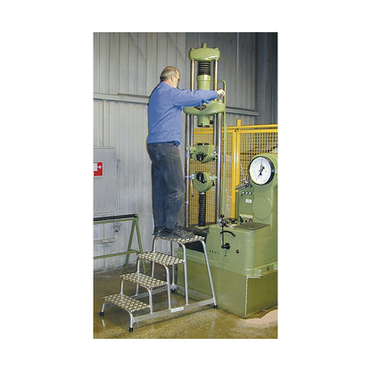 STABILO machine steps, aluminium tread plate steps, one-sided, 4 steps.