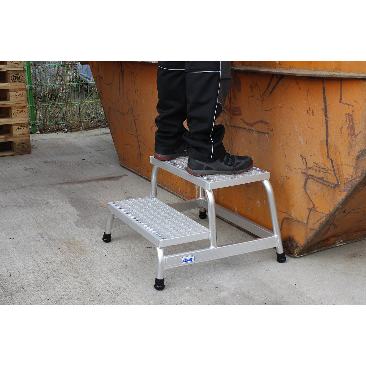 STABILO machine steps, with grating steps, one-sided, 2 steps.