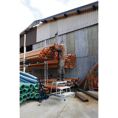 STABILO machine steps, with grating steps, one-sided, 3 steps.