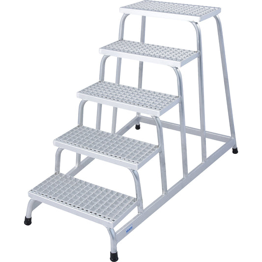 STABILO machine steps, with grating steps, one-sided, 5 steps.