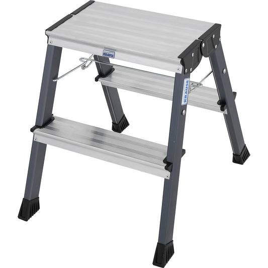 TREPPY double folding step, aluminium steps ribbed, 2 steps on both sides.