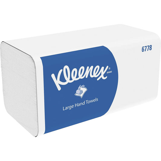 Kleenex folded paper towels V-fold, 2-ply, white, pack of 1860.