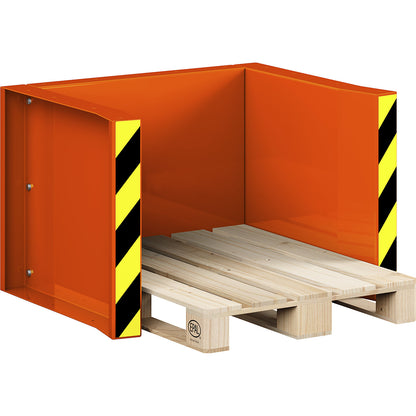Pallet station type RPS, for 5 Euro pallets, pure orange.