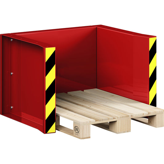 Pallet station type RPS, for 5 Euro pallets, flame red.