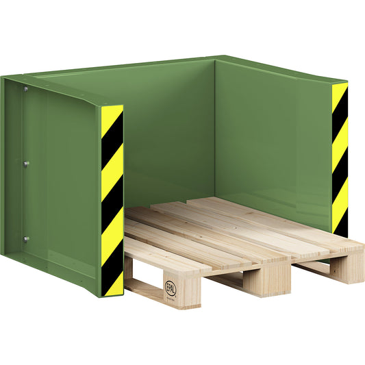 Pallet station type RPS, for 5 Euro pallets, reseda green.