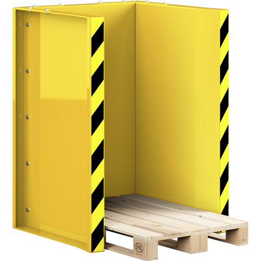 Pallet station type RPS, for 10 Euro pallets, traffic yellow.