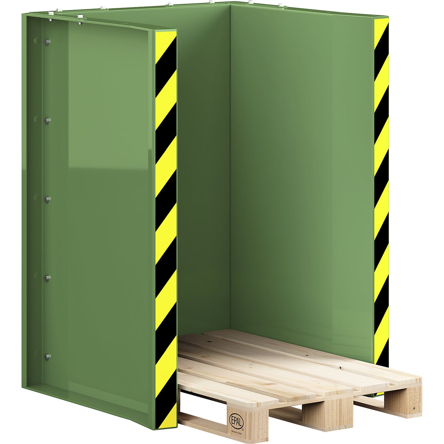 Pallet station type RPS, for 10 Euro pallets, reseda green.