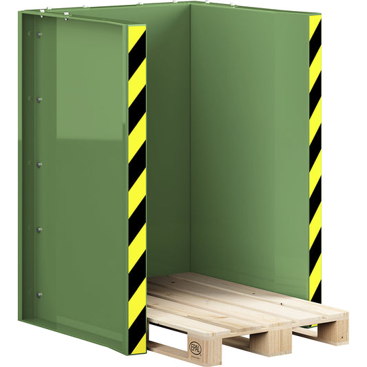 Pallet station type RPS, for 10 Euro pallets, reseda green.
