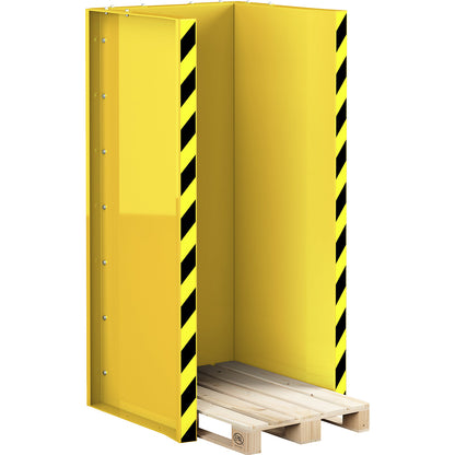 Pallet station type RPS, for 15 Euro pallets, traffic yellow.