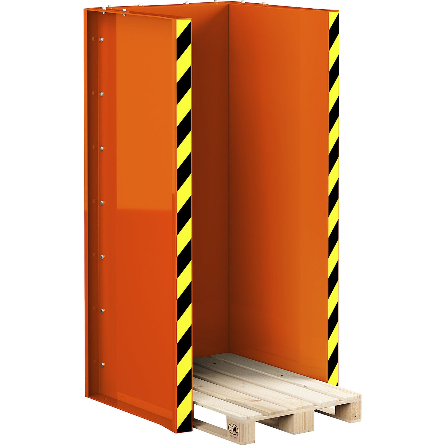 Pallet station type RPS, for 15 Euro pallets, pure orange.