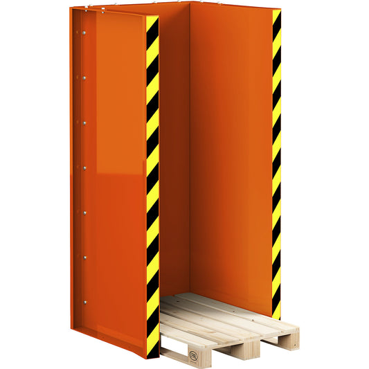 Pallet station type RPS, for 15 Euro pallets, pure orange.