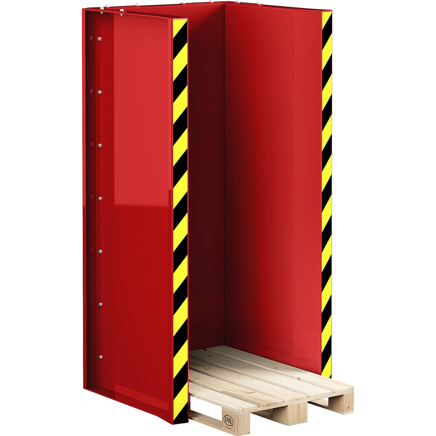 Pallet station type RPS, for 15 Euro pallets, flame red.