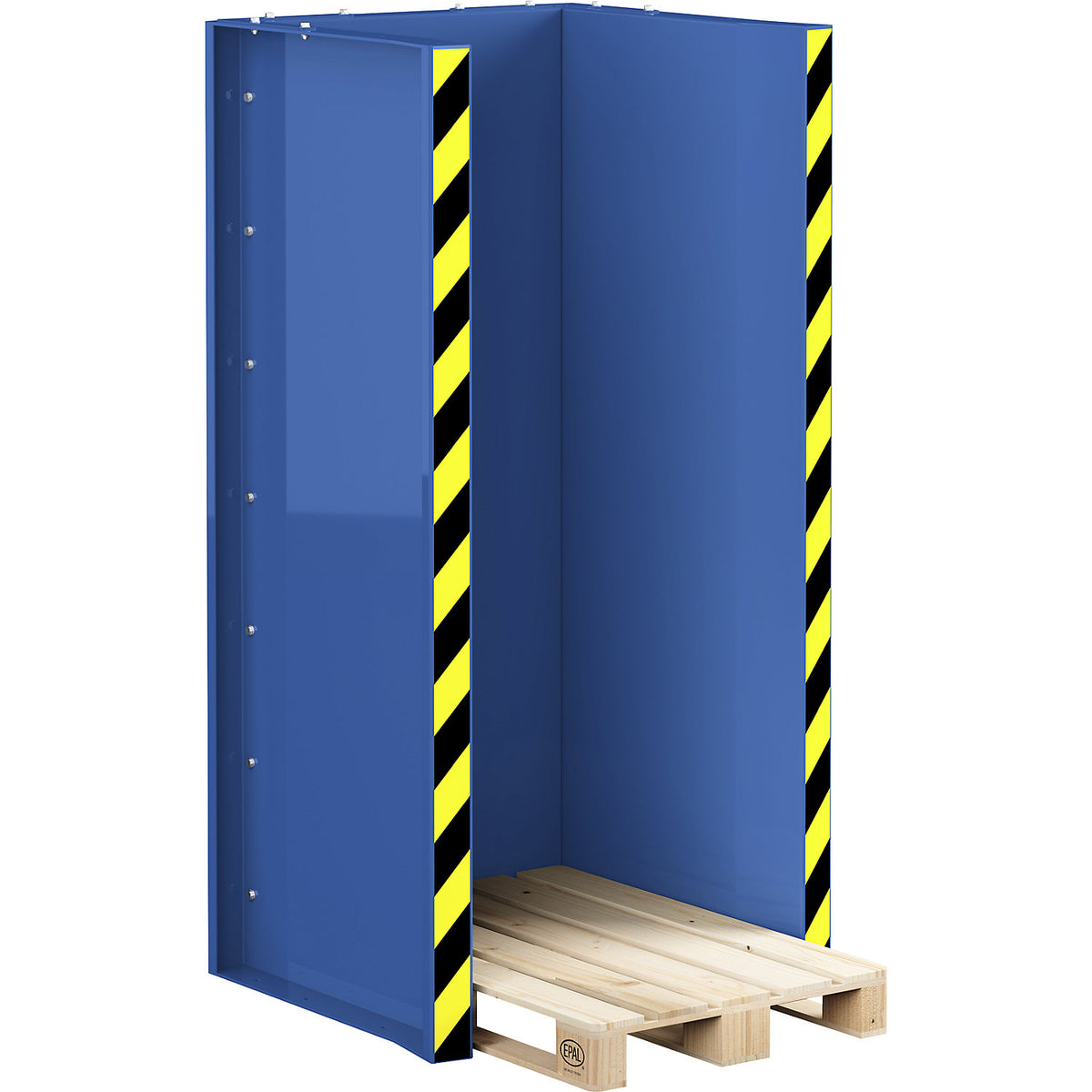 Pallet station type RPS, for 15 Euro pallets, gentian blue.