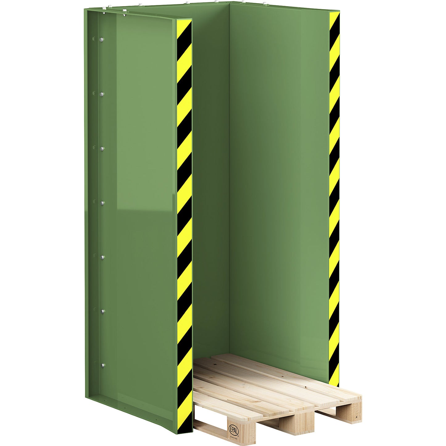 Pallet station type RPS, for 15 Euro pallets, reseda green.