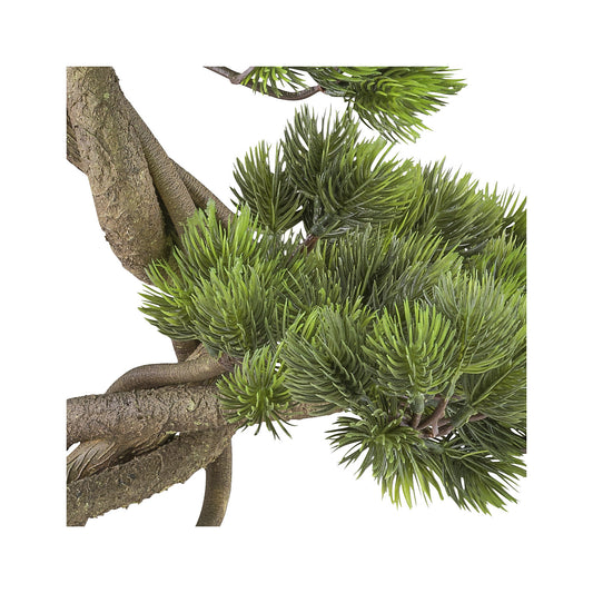Artificial bonsai pine, plastic bowl, height 700 mm.