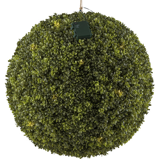 Boxwood ball, battery box for 3 AA, 6 h timer, UV resistant, Ø 550 mm, 45 LEDs.