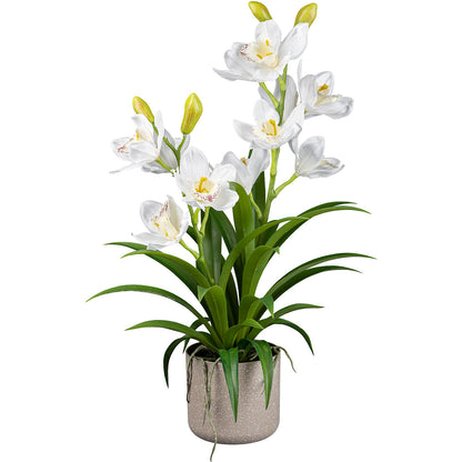 Artificial orchid Cymbidium, melamine pot, height 700 mm.