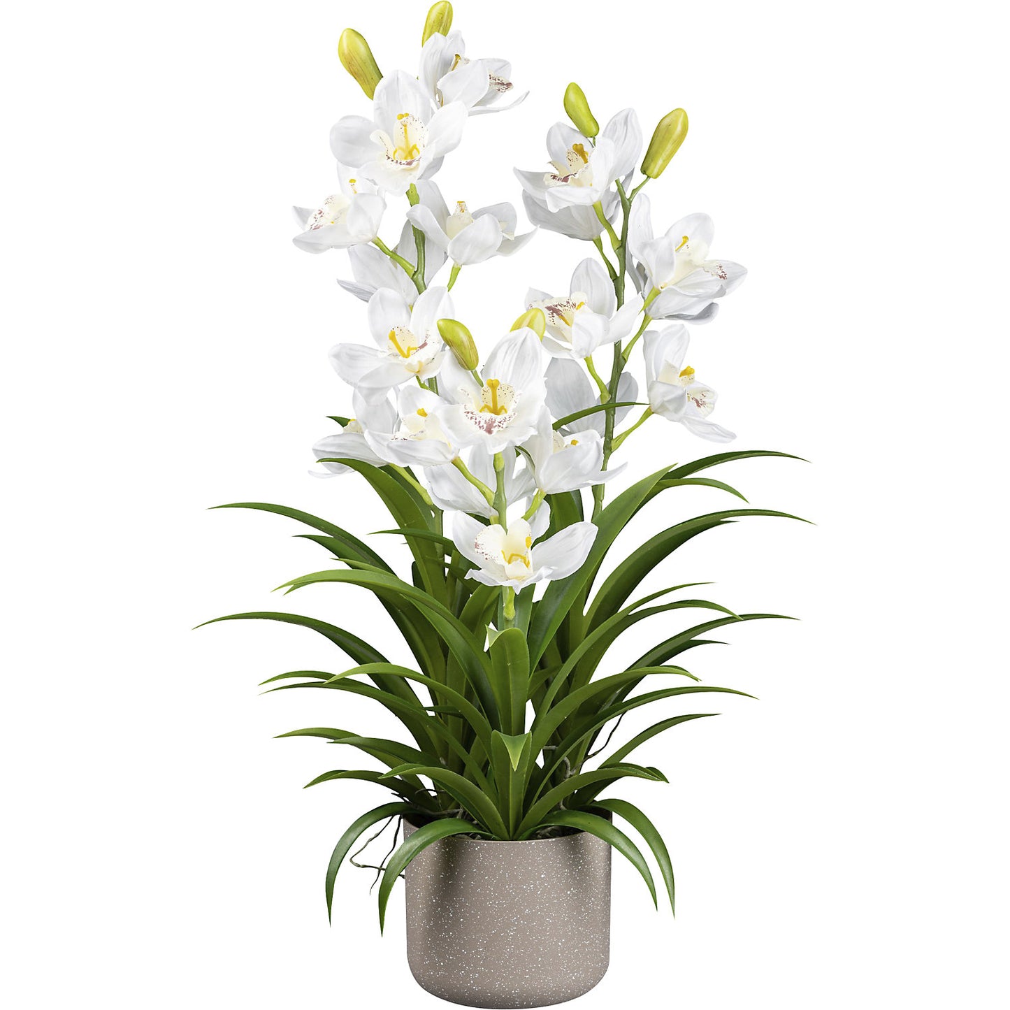Artificial orchid Cymbidium, melamine pot, height 700 mm.
