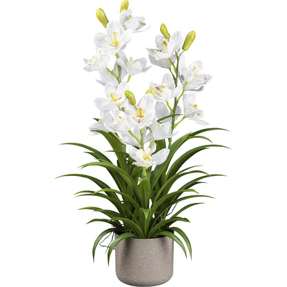 Artificial orchid Cymbidium, melamine pot, height 700 mm.