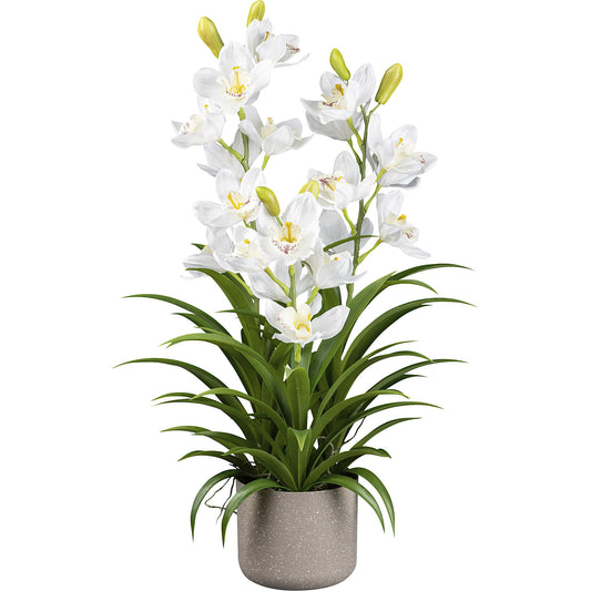 Artificial orchid Cymbidium, melamine pot, height 700 mm.