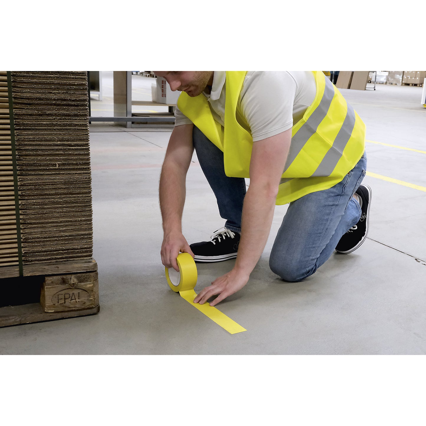 DURALINE® BASIC marking tape, length 33 m, thickness 0.16 mm, yellow.
