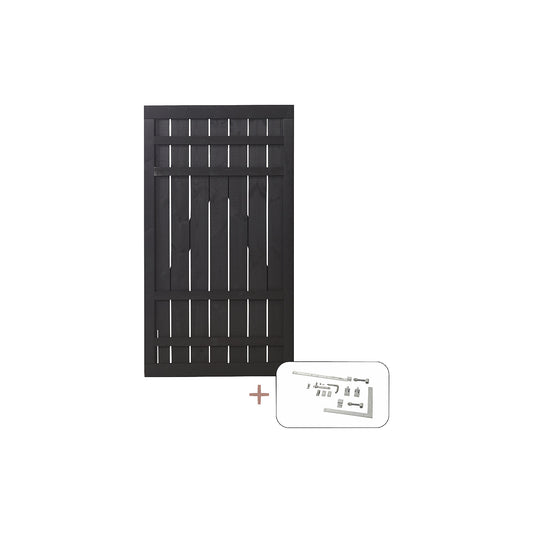 Rustic single gate, wood, WxH 1000 x 1800 mm.