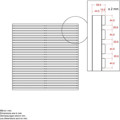 Tokyo fence, wood, WxH 1800 x 1800 mm, white.