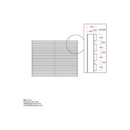 Tokyo fence, wood, WxH 1800 x 1400 mm, white.