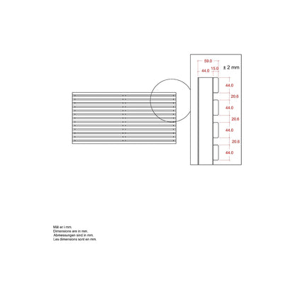 Tokyo fence, wood, WxH 1800 x 900 mm, umbra grey.