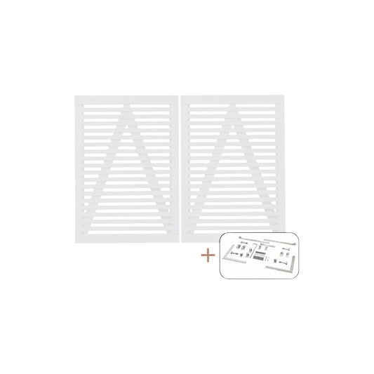 Tokyo double gate incl. fittings, wood, WxH 2000 x 1400 mm, white.