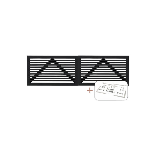 Tokyo double gate incl. fittings, wood, WxH 3000 x 900 mm, black.