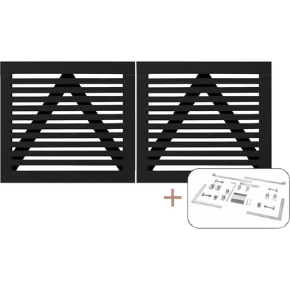 Tokyo double gate incl. fittings, wood, WxH 2000 x 900 mm, black.