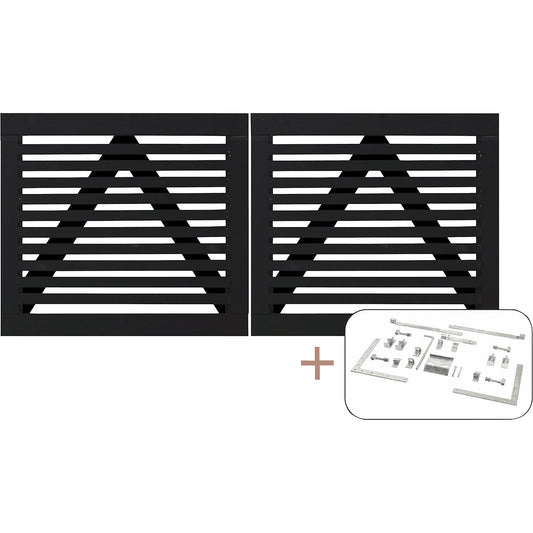 Tokyo double gate incl. fittings, wood, WxH 2000 x 900 mm, black.