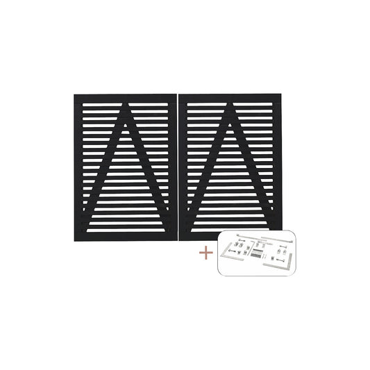 Tokyo double gate incl. fittings, wood, WxH 2000 x 1400 mm, black.