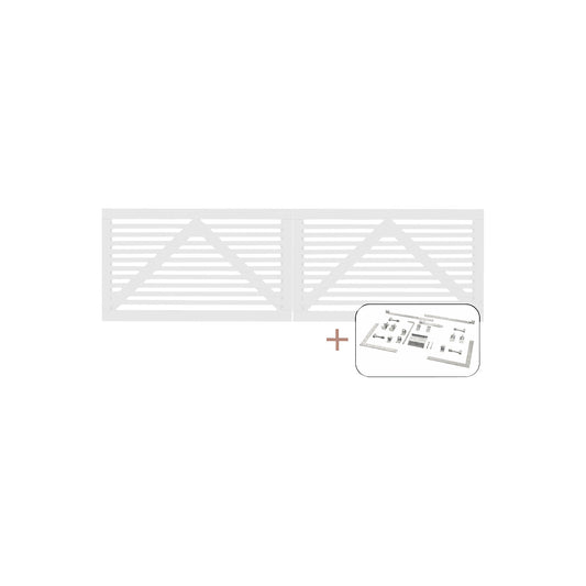 Tokyo double gate incl. fittings, wood, WxH 3000 x 900 mm, white.