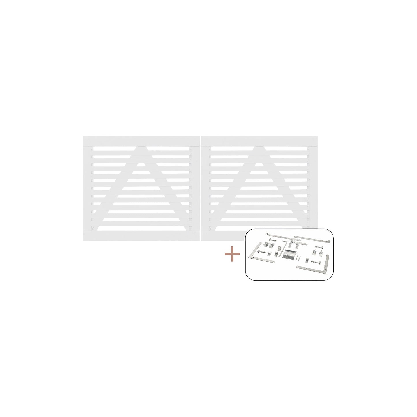 Tokyo double gate incl. fittings, wood, WxH 2000 x 900 mm, white.