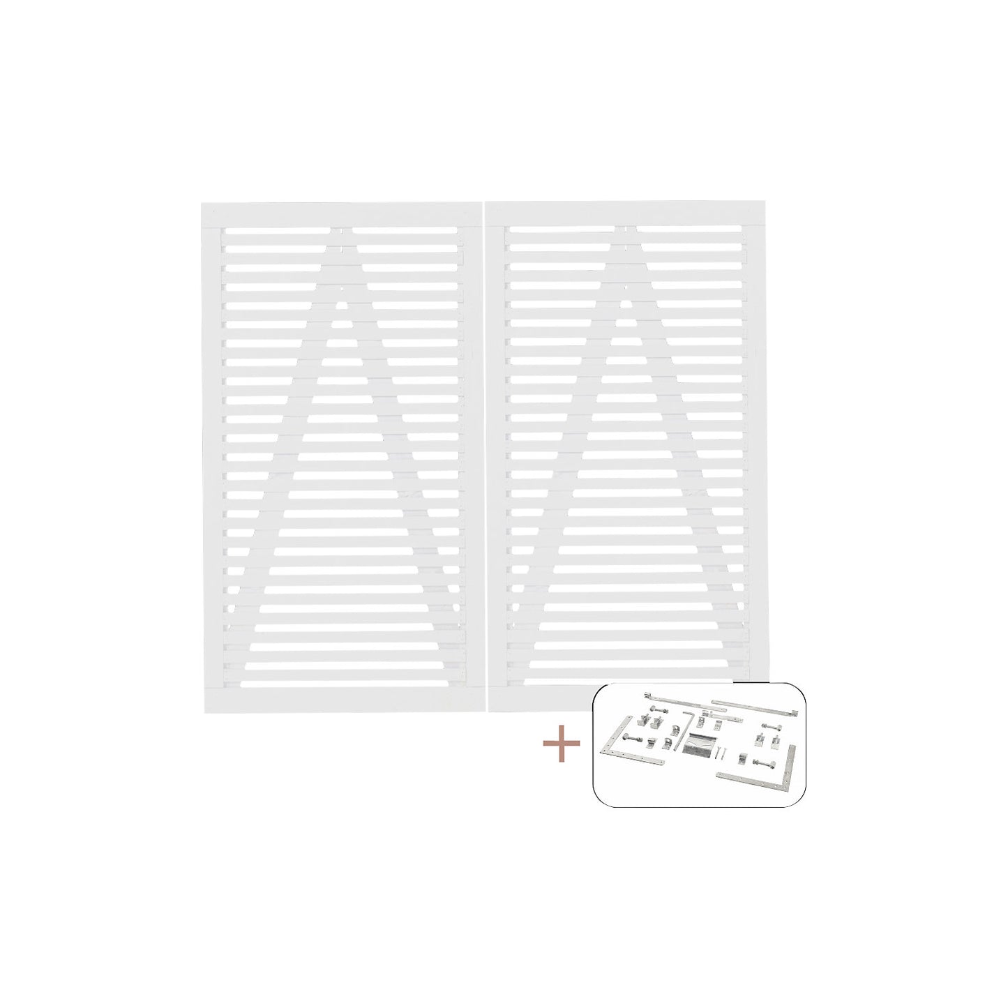 Tokyo double gate incl. fittings, wood, WxH 2000 x 1800 mm, white.