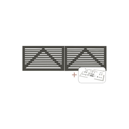 Tokyo double gate incl. fittings, wood, WxH 3000 x 900 mm, umbra grey.