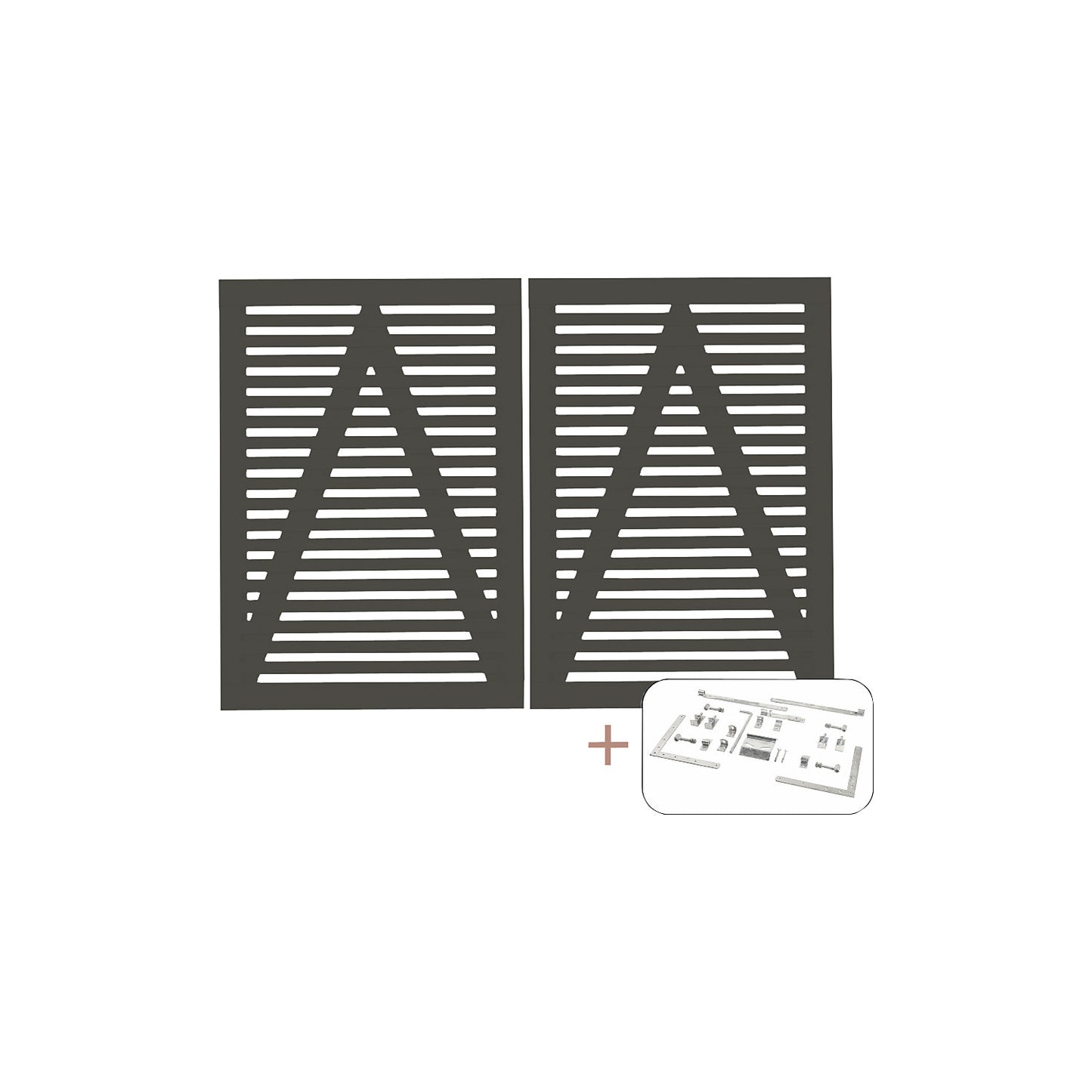 Tokyo double gate incl. fittings, wood, WxH 2000 x 1400 mm, umbra grey.